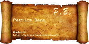 Petrics Bene névjegykártya